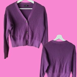 SHEIN Women's Violet Button-Up Cardigan